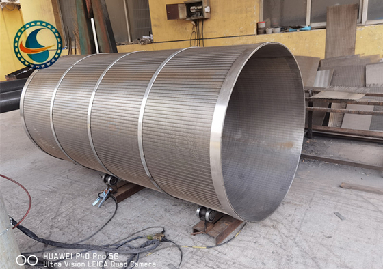 2175mm SS304 إسفين سلك الشاشة اسطوانة 250 ميكرومتر لمعالجة مياه الصرف الصحي