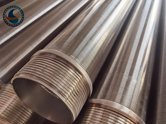 شاشات Ss316l Od140mm Johnson Wedge Wire ذات النهايات الملولبة