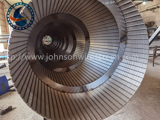 OD 600mm سلك الكيل طبل الشاشة الدوارة من الفولاذ المقاوم للصدأ لمياه الصرف الصحي