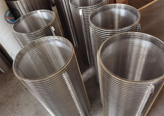 SS 304 تصفية دوارة شاشة طبل جونسون فتحة شاشة سلة من الداخل إلى الخارج